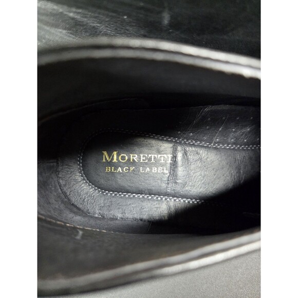 Moretti Black Label Men\'s SZ 13 D Glen Ankle Boot Leather Chelsea Black Lace Up